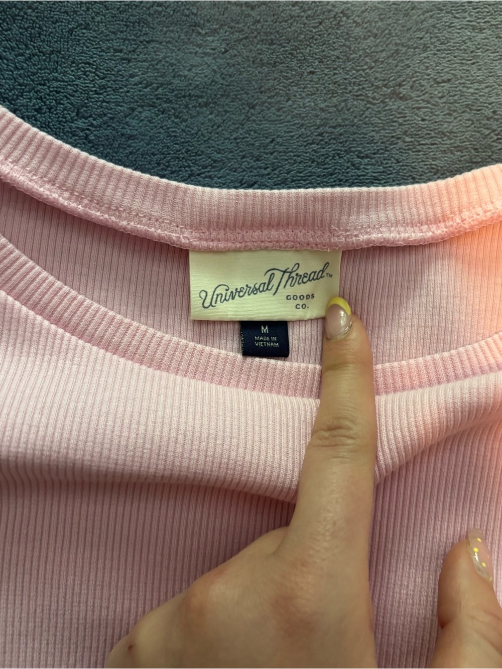 Universal Thread Light Pink Ribbed Crewneck Top - Picture 3 of 3